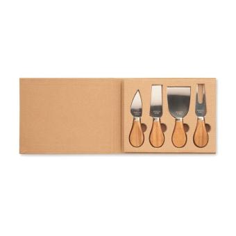 QUATTRO Set of 4 cheese knives Timber