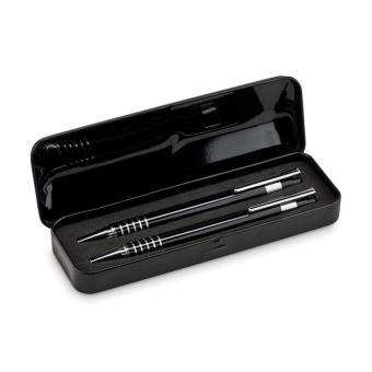 ALUCOLOR Ball pen set in metal box Black