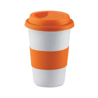 TRIBECA Ceramic mug w/ lid and sleeve Orange