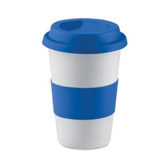 TRIBECA Ceramic mug w/ lid and sleeve Aztec blue