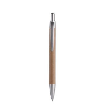 PUSHTON Carton barrel ball pen Flat silver