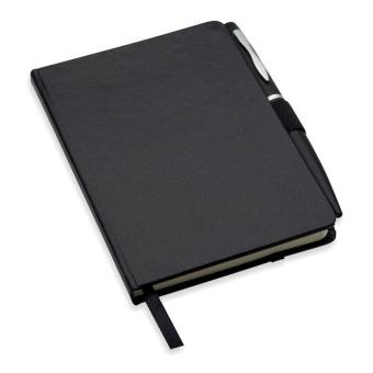 NOTALUX A6 notebook with pen 72 lined Black