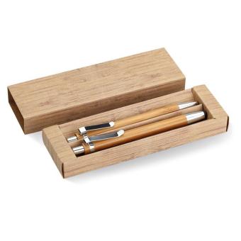 BAMBOOSET Bamboo pen and pencil set Timber