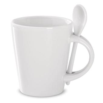 SUBLIMKONIK Sublimation mug with spoon White