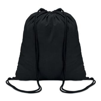 COLORED 100gr/m² cotton drawstring bag Black