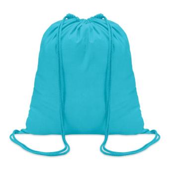 COLORED 100gr/m² cotton drawstring bag Turqoise