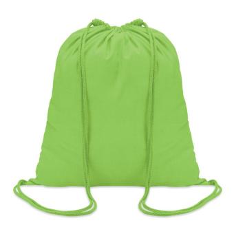 COLORED 100gr/m² cotton drawstring bag Lime