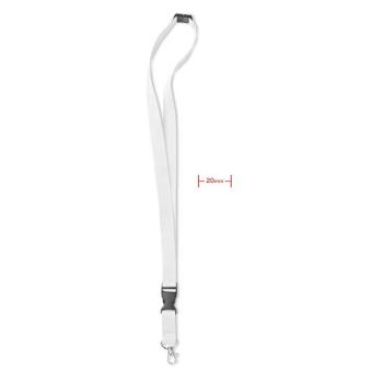 Lanyard hook and buckle 20 mm White