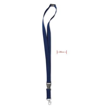 Lanyard with metal hook 20 mm Aztec blue