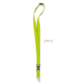 Lanyard with metal hook 20 mm Lime