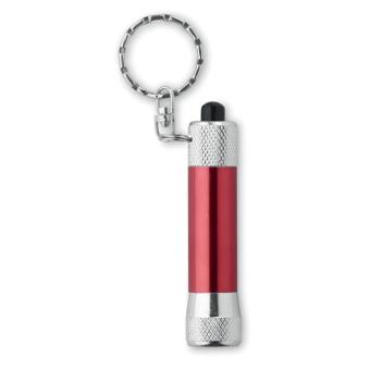 ARIZO Aluminium torch with key ring Red
