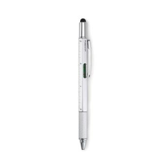 TOOLPEN Spirit level pen with ruler Flat silver