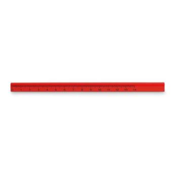 MADEROS Carpenters pencil with ruler Red