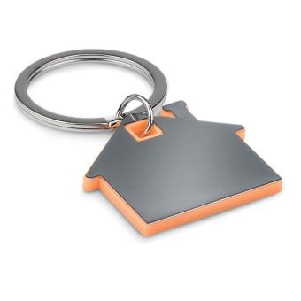IMBA House shape plastic key ring Orange