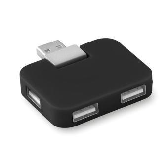 SQUARE 4 Port USB Hub Schwarz