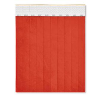  TYVEK One sheet of 10 wristbands Red