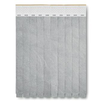  TYVEK One sheet of 10 wristbands Silver