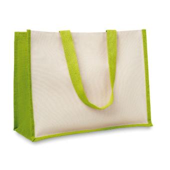 CAMPO DE FIORI Jute/Canvas Shopper Limettengrün