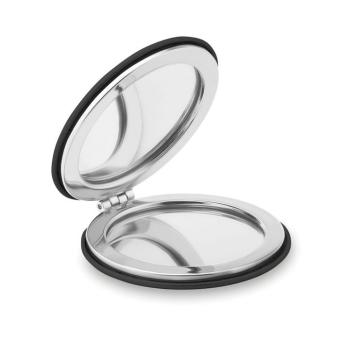 GLOW ROUND Round PU mirror Black