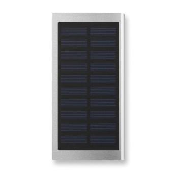 SOLAR POWERFLAT Solar Powerbank 8000 mAh Silber matt