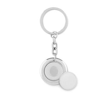 FLAT RING Schlüsselring mit Münzhalter Silber glänzend