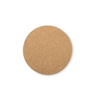 BIERPON Round cork coaster Timber