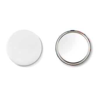 Mirror button metal Flat silver