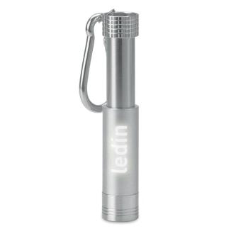 POP LIGHT Taschenlampe mit Karabiner Silber