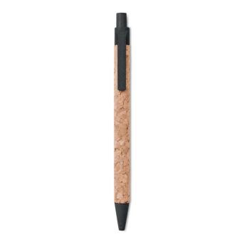 MONTADO Cork/ Wheat Straw/ABS ball pen Black