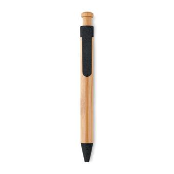 TOYAMA Bamboo/Wheat-Straw ABS ball pen Black