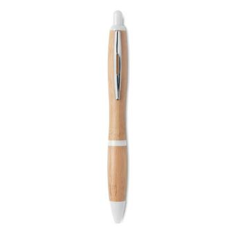 RIO BAMBOO Ball pen in ABS and bamboo White