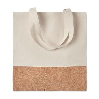 ILLA TOTE Einkaufstasche mit Korkbesatz Beige