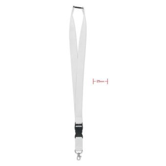 WIDE LANY Lanyard with metal hook 25mm White