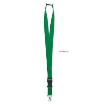 WIDE LANY Lanyard with metal hook 25mm Green