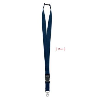 WIDE LANY Lanyard with metal hook 25mm Aztec blue