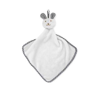 HUG ME Plush rabbit design baby towel White
