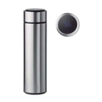 POLE Bottle with touch thermometer Flat silver