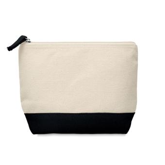 KLEUREN Bicolour cotton cosmetic bag Black