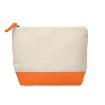 KLEUREN Bicolour cotton cosmetic bag Orange
