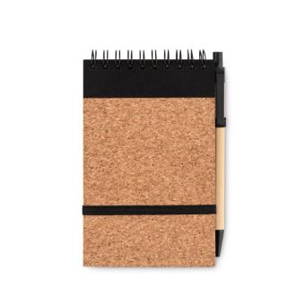 SONORACORK A6 Cork notepad with pen Black