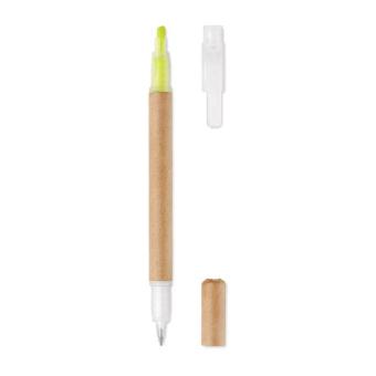 DUO PAPER 2 in 1 carton pen highlighter Yellow