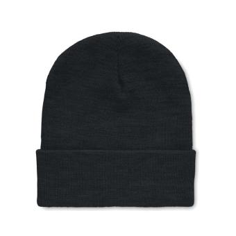 POLO RPET Beanie in RPET with cuff Black