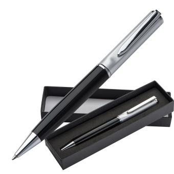 Ballpen with silver top Black
