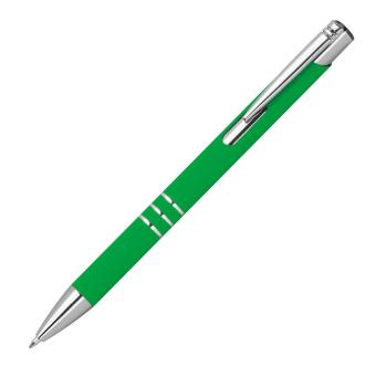 Pen with rubberised surface Green