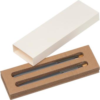Schreibset mit Kugelschreiber und Druckbleistift aus recyceltem Aluminium Anthrazit