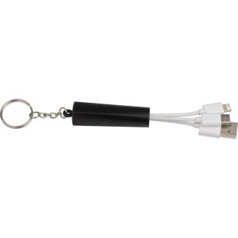 Keychain with USB charging cable Black
