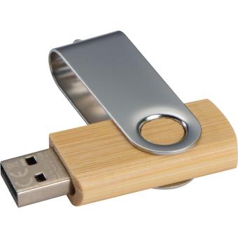 Twist USB Stick with medium wood cover Brown