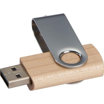 Twist USB Stick with light wood cover 8GB Brown
