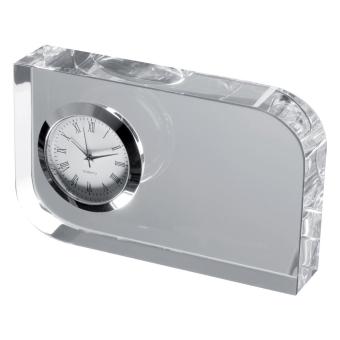Glass block with small clock Transparent