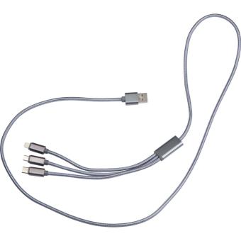 Extralong charging cable, USB, Micro-USB, C-Type and light Convoy grey